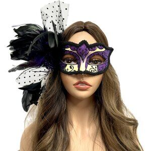 Women Costume Venetian mask Feather Masquerade Party Masks
